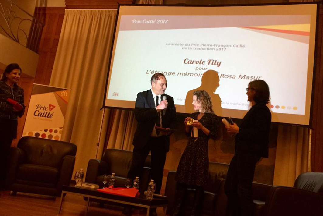 Carole Fily reçoit le prix PierreFrançois Caillé de la traduction 2017