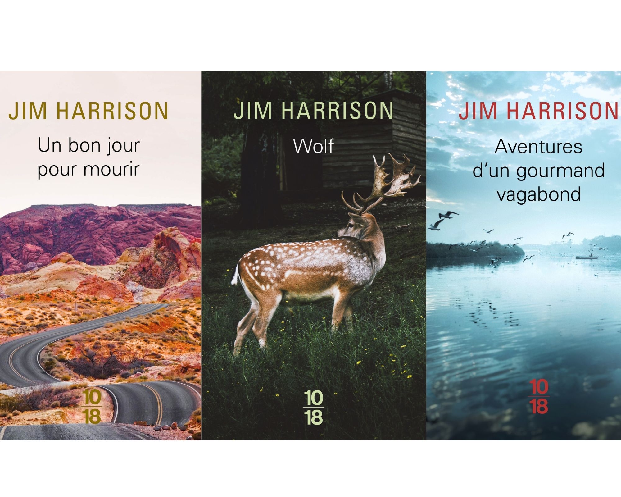 Les nouvelles couvertures de Jim Harrison chez 10/18.