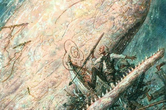 Herman Melville, illustrations Anton Lomaev, "Moby Dick ou Le cachalot" (Sarbacane) : Baleine sacrée0.jpg