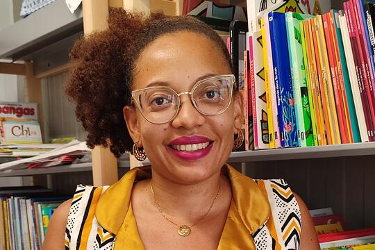 Synthia Sully, présidente de l’Association des Bibliothécaires et Documentalistes de Guyane (ABDG), vice-présidente de l'ABF Antilles-Guyane et cheffe de projet de la future médiathèque de Soula, à Macouria (Guyane).