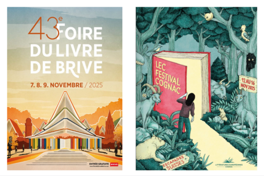 Affiches 2025 de la Foire de Brive et des Littératures européennes de Cognac