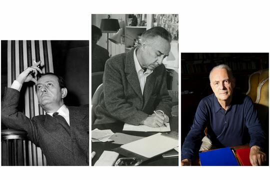 (De gauche à droite) André Malraux, Romain Gary et Patrick Modiano
