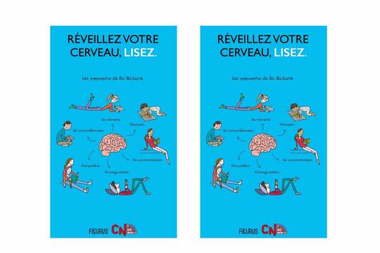 Le CNL et Fleurus : Dépliant pour promouvoir les bienfaits de la lecture/ Sylvie Chokron et illustré par Soledad Bravi