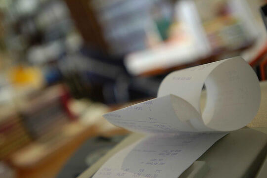 Caisse en librairie