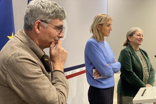 Pierre Ouzoulias, Agnès Levren et Laure Darcos 