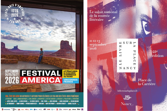 Affiches du festival America et Le livre sur la place (Nancy)