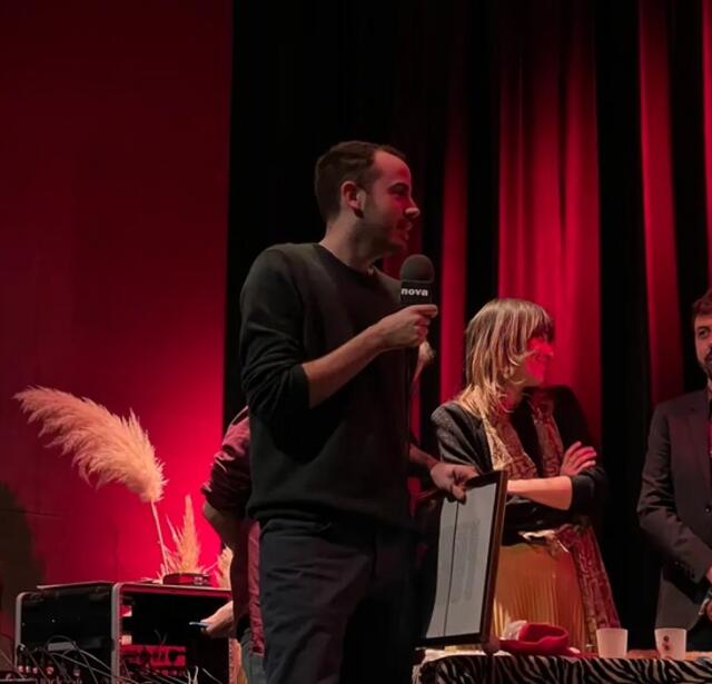 Théo Bourgeron lors de la remise du prix de la Page 111 2022