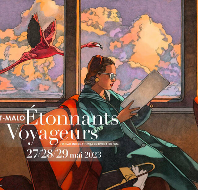 L'affiche de Miles Hyman, pour la 33e édition du festival, qui se tiendra du 27 au 29 mai à Saint-Malo.