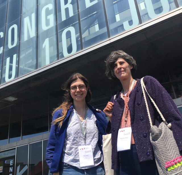 Fany Barbey et Marie-Pierre Junqua, bibliothécaires participantes au Congrès de l'ABF 2023.