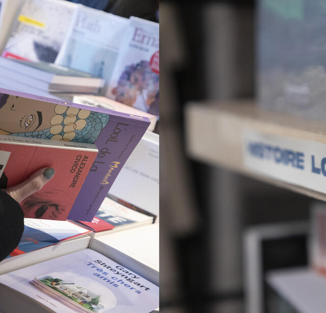 Rayon de la librairie Un livre, une tasse de thé et Les mots à la bouche