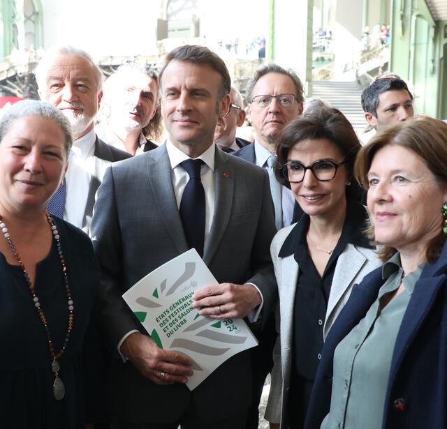 Macron Dati Darcos Robert Festival du livre de Paris 2025