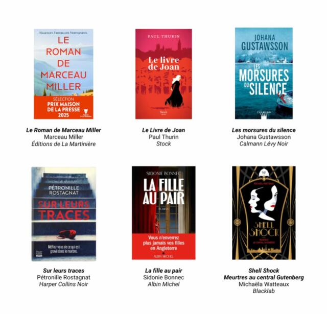Les 6 finaliste du prix Maison de la Presse 2025