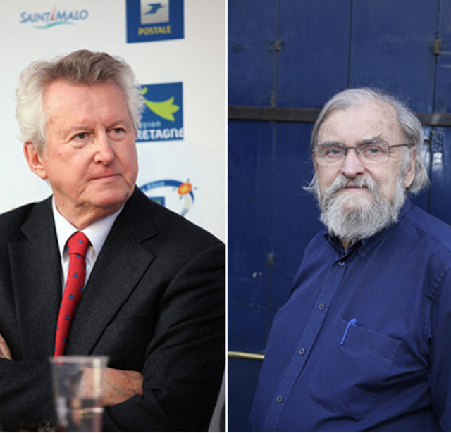 René Couanau, ancien maire de Saint-Malo, et Michel Le Bris, fondateur du festival Étonnants Voyageurs