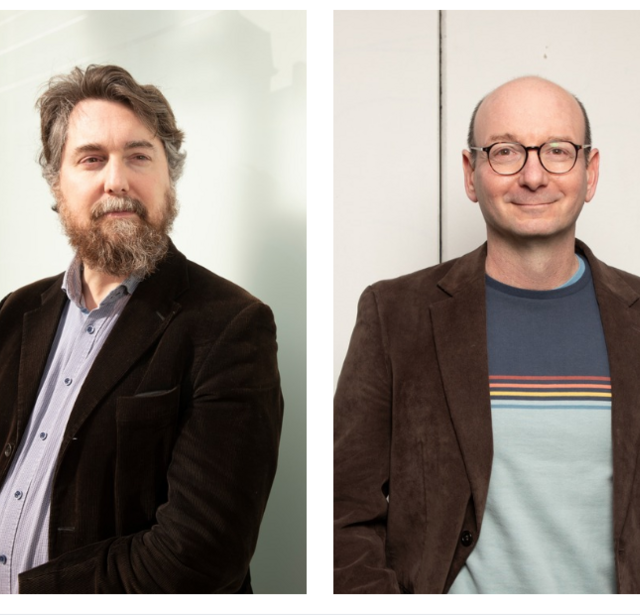 David Meulemans, fondateur des éditions Aux Forges de Vulcain, et Gregory Messina, fondateur et directeur de Linwood Messina Literary Agency