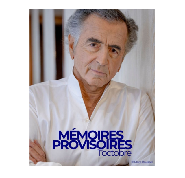 Les Mémoires Provisoires de Bernard-Henri Lévy paraîtront le 1er octobre 2026 chez Plon.