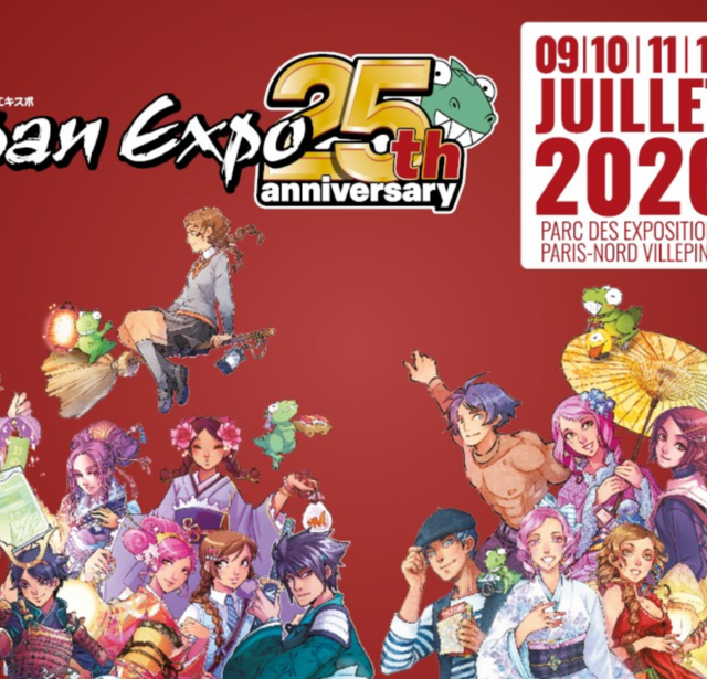 Affiche officielle de la 25e édition de Japan Expo, du 9 au 12 juillet 2026 au Parc des Expositions de Paris Nord Villepinte.