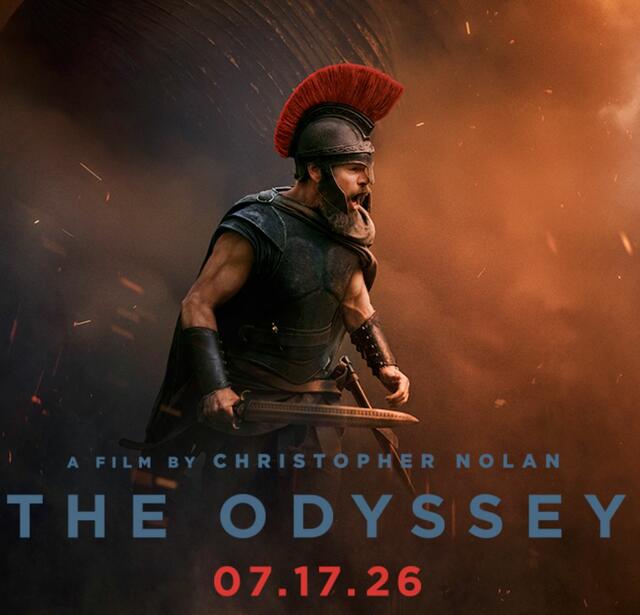 Affiche de cinéma de L'Odyssée de Christopher Nolan (Matt Damon)