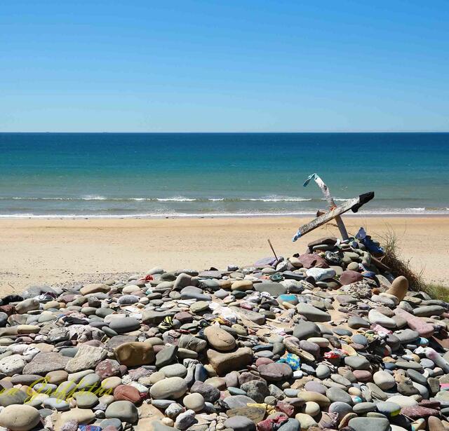 La tombe de Dobby sur la plage Freshwater West