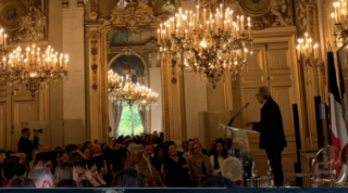 Le président du jury Pierre Haski lors de la remise du premier prix littéraire du quai d’Orsay dans les salons de réception du ministère le 4 juin 2025
