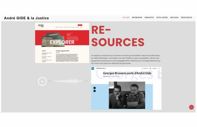 Capture d'écran du site-compagnon / Page dédiée aux ressources