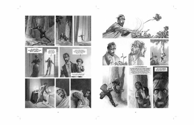 Pages 22 et 46 du Horla des frères Brizzi (Futuropolis)