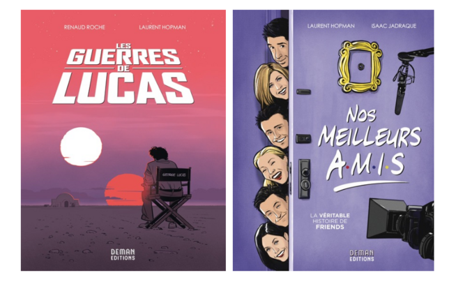 Couvertures des "Guerres de Lucas" et de "Nos meilleurs amis", aux éditions Deman