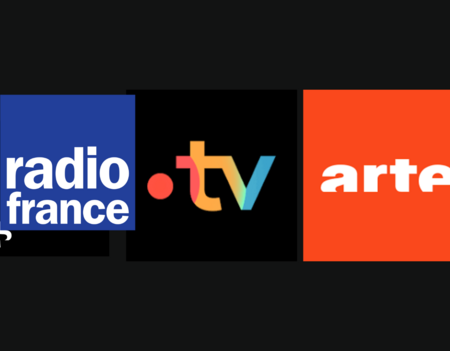 Logos RadioFrance, FranceTV et Arte