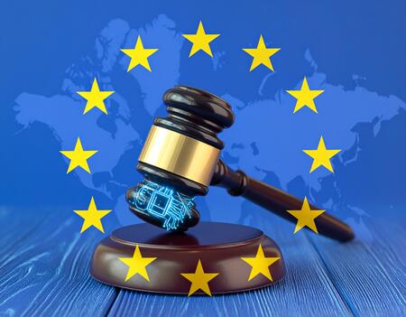 Le marteau de justice, l'intelligence artificielle et le droit européen