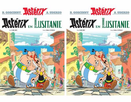 Couverture d'Astérix en Lusitanie de Fabcaro et Didier Conrad (éditions Albert Rene