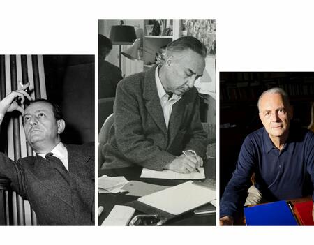 (De gauche à droite) André Malraux, Romain Gary et Patrick Modiano