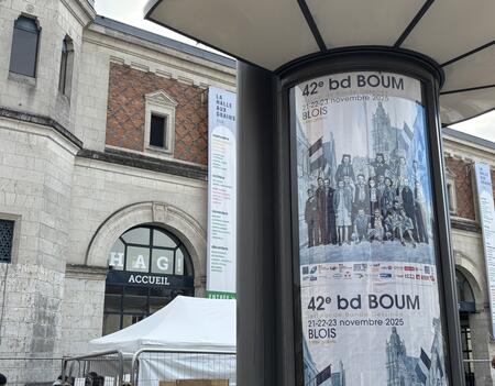 Affiche BD Boum 2025 devant la Halle aux Grains