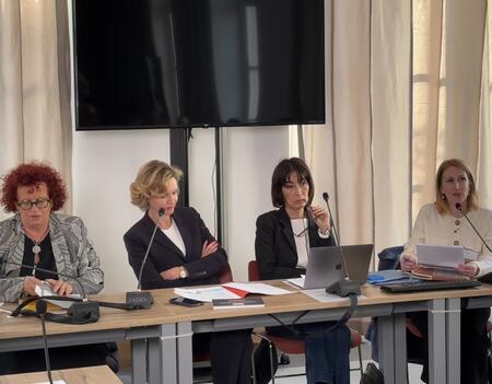 (de gauche à droite) Monique de Marco, Céline Calvez, Soumya Bourouaha, Samantha Bailly