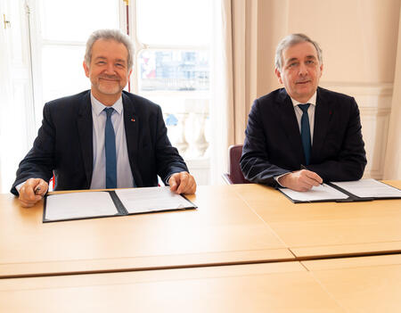 Didier-Roland Tabuteau, vice-président du Conseil d'État, et Gilles Pécout, président de la BnF