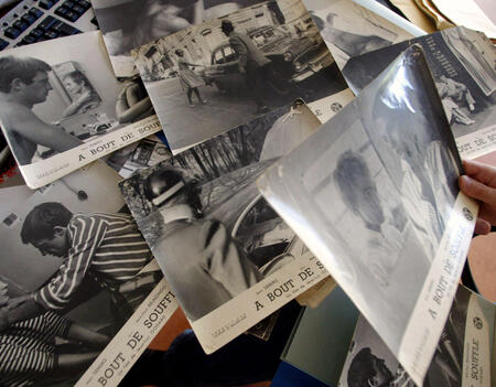 Classement des photos du film "A bout de souffle" réalisé par Jean-Luc Godard. ©Eric Cabanis/ AFP