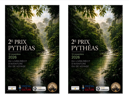 Affiche officielle du 2e prix Pythéas, décerné le 12 novembre 2026 au Musée Clemenceau, à Paris.