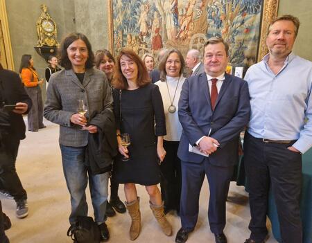 Cécile Mariani, responsable du service de presse, Marlène Teyssedou, attachée de presse, présidente du directoire, Sébastien Lapaque et Manuel Tricoteaux son éditeur