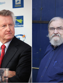 René Couanau, ancien maire de Saint-Malo, et Michel Le Bris, fondateur du festival Étonnants Voyageurs