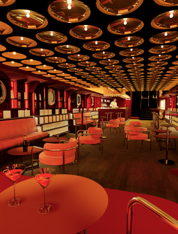 Maquette 3D de l'intérieur de la péniche