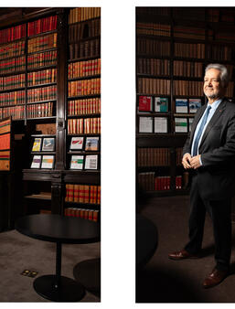 Didier-Roland Tabuteau vice président du Conseil d'État et la bibliothèque Salle des colonnes