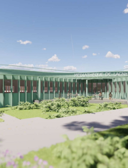 Visuel de la médiathèque de Lagny-sur-Marne (Seine-et-Marne), après travaux.