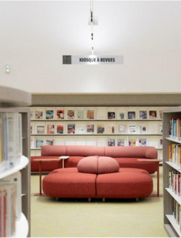 À l'intérieur de la nouvelle bibliothèque Louis Nucéra à Nice 