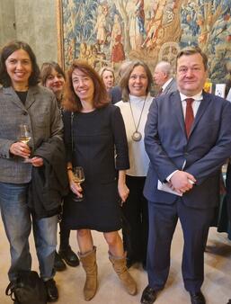 Cécile Mariani, responsable du service de presse, Marlène Teyssedou, attachée de presse, présidente du directoire, Sébastien Lapaque et Manuel Tricoteaux son éditeur