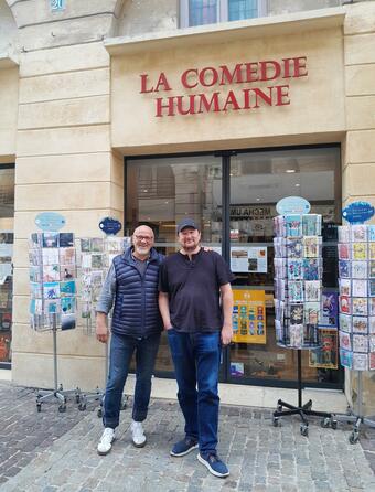 Pierre Curiale, nouveau directeur de La Comédie Humaine, et le fondateur de la librairie Cyril Dewavrin