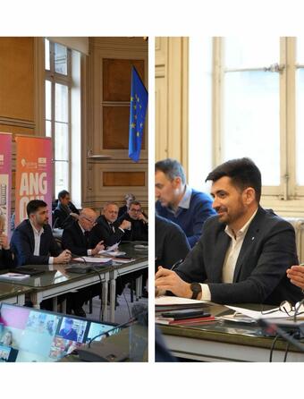 Photos prises lors de la conférence de presse à Angoulême, à droit Xavier Bonnefont et David Caméo