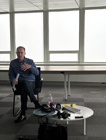 Franck Bondoux lors de la conférence de presse du 29 janvier 2026