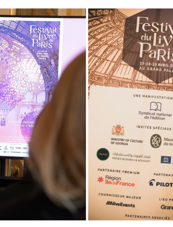 L'affiche et les partenaires du festival du livre de Paris