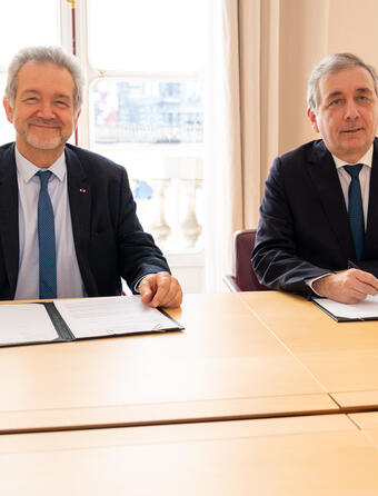 Didier-Roland Tabuteau, vice-président du Conseil d'État, et Gilles Pécout, président de la BnF