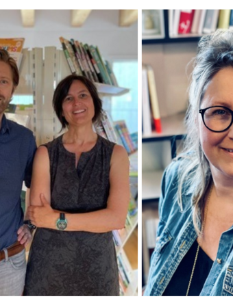 Lucas Giossi et Josée Cattin, coprésidents de Livre Suisse, et Natacha Bayard, directrice du Salon du livre de Genève