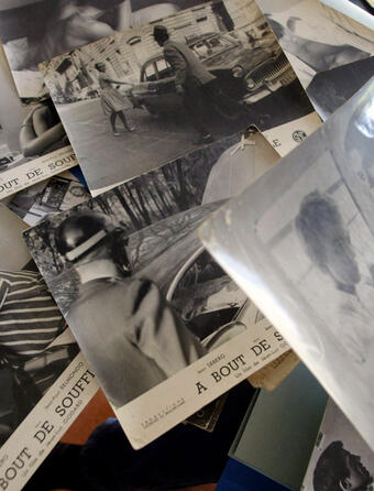 Classement des photos du film "A bout de souffle" réalisé par Jean-Luc Godard. ©Eric Cabanis/ AFP