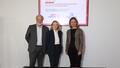 La signature de l'accord entre le pass Culture et le SNE en présence de la ministre de la Culture Catherine Pégard au Grand Palais en ouverture du Festival du livre de Paris